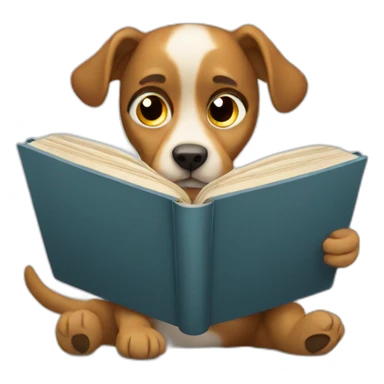 Dog-reading-book sticker