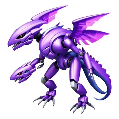 Futuristic Cool Edgy Shiny Ethereal Legendary Digimon-Genesect-Palkia-hybrid full body sticker