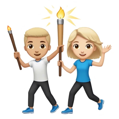 Create an emoji of two people passing a baton off from one person to another.  Have them loopassing the batoning happy, excited and smoothly passing.  Add the words,  Rejuvanation Break is great!  sticker
