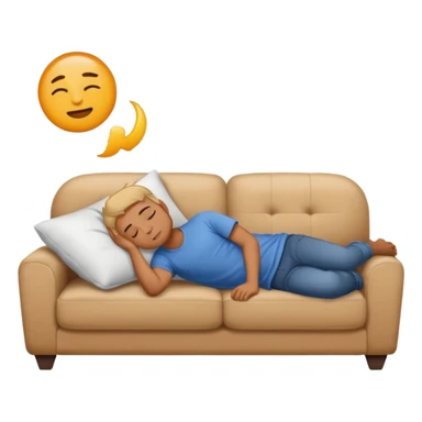 a man taking a nap on the couch sticker