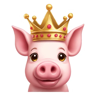 sweet girly pig with crown sticker