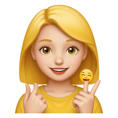 Finger to lip girl yellow emoji sticker