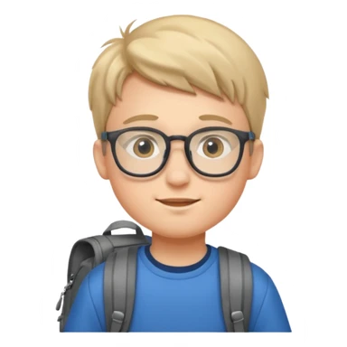 a young student boy with the backpack sticker