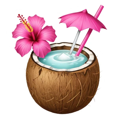 coconut drink with flowers sticker