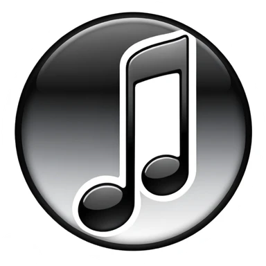 music icon black and white color gradients  sticker
