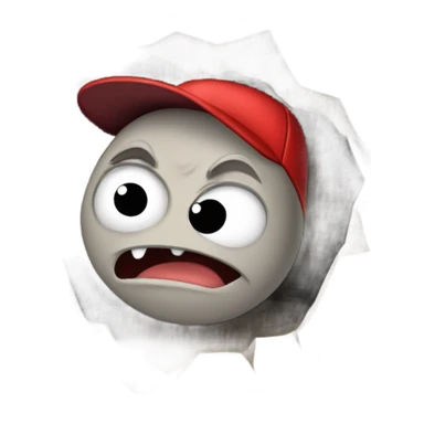 a crying bat in a cave wearing a red cap sticker