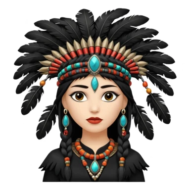 white shaman woman black clothes black accesories  sticker