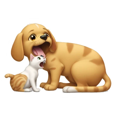 Cat eating dog sticker