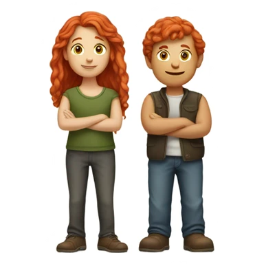 The couple emoji but with two red head sticker