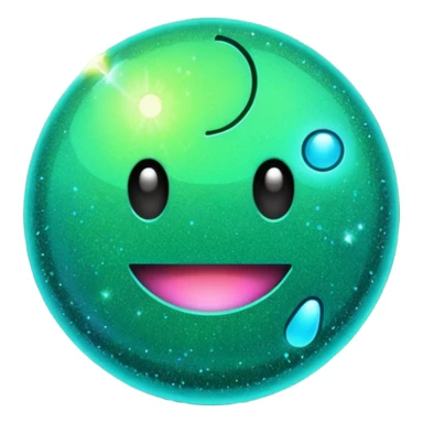 Glitter Green Pacman sticker