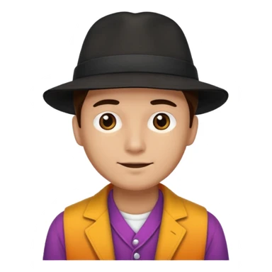 man black hat wearing colored clothes sticker
