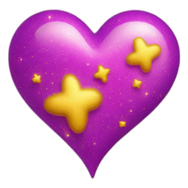 pink-and-purple-heart-with-yellow-sparkles sticker