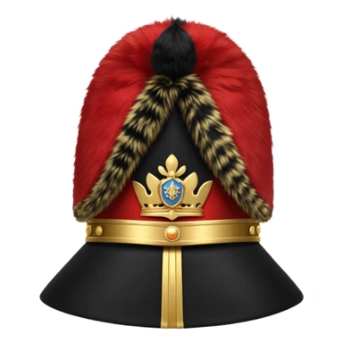 A Royal Guard hat with black fur texture and tall silhouette. sticker