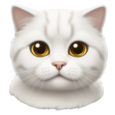 White Scottish fold cat  sticker