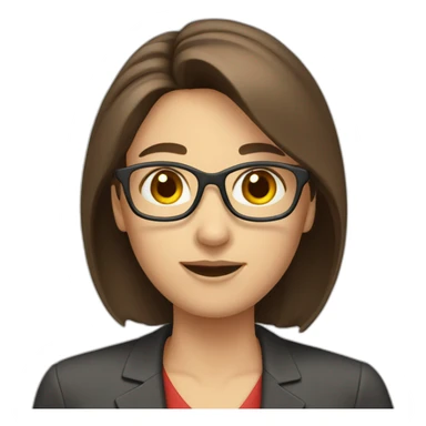 teacher with brown hair sticker