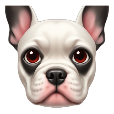 black french bulldog head in red hearth sticker