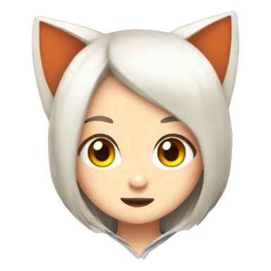 Gif. Cute kitsune anime girl peeking in. sticker