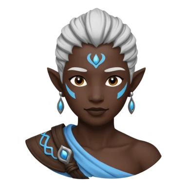 Genasi dnd estilo blanco y negro dibujo sticker