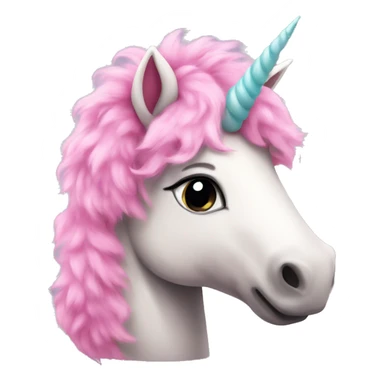 Pink fluffy unicorn  sticker