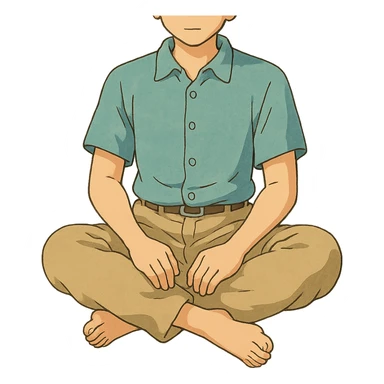 ghibli style human lap sticker