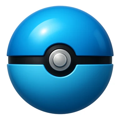 blue pokeball emoji with a black stripe and highlights like in the second reference image. Make the blue more vibrant. sticker