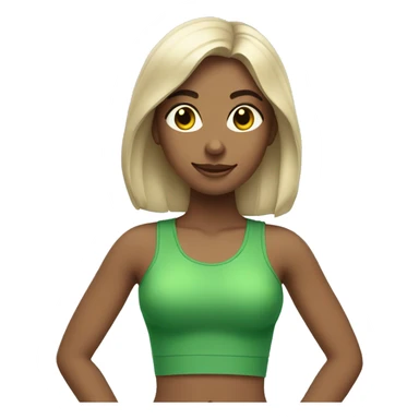 mat pilates girl all wearing green clothes sticker