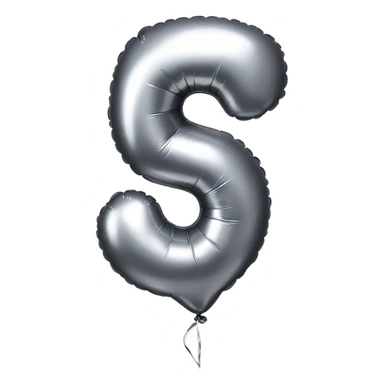 Silver balloon number 5 sticker