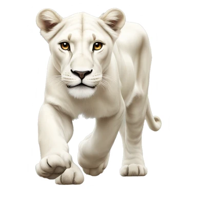 Realistic white lioness walking  sticker