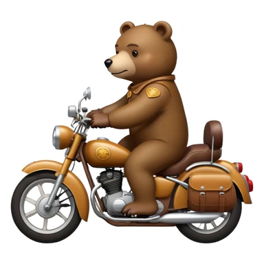 Bear on motorbike  sticker