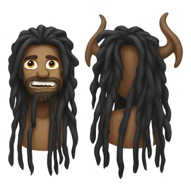 A demon with dreadlocks sticker