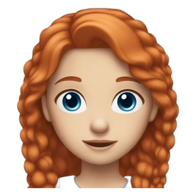 Girl with horse red hair and blue eyes sticker