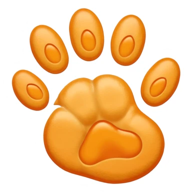 a very light pale pastel yellowy orange pawprint sticker