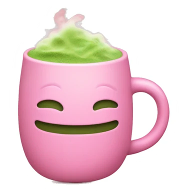 Pink mug with matcha and steam sticker