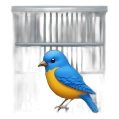 blue bird on a golden jail sticker