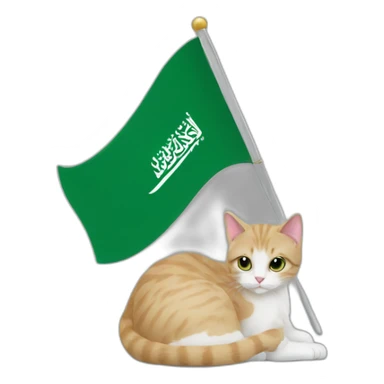 Saudi flag with cat sticker
