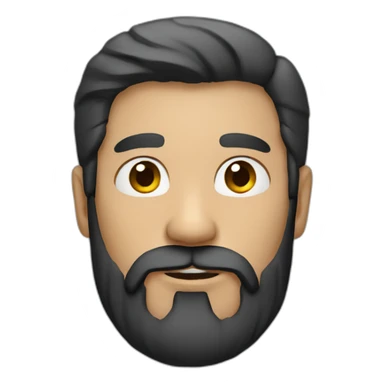 casual long black-haired man with beard sticker