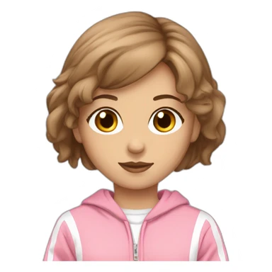 brown-haired-white-girl-pink-oversize-tracksuit sticker