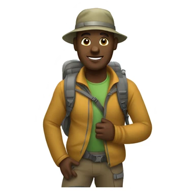 Hiker in mountains  sticker
