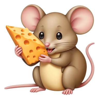 Mouse eating cheese sticker