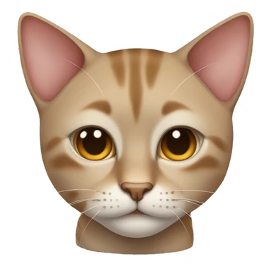 A Thai cat of brown shades lies full-face with its paws tucked under it sticker