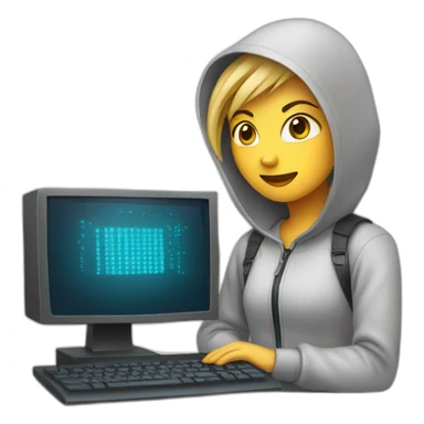 a girl computer hacking sticker