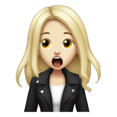 Blonde goth girl yawning sticker