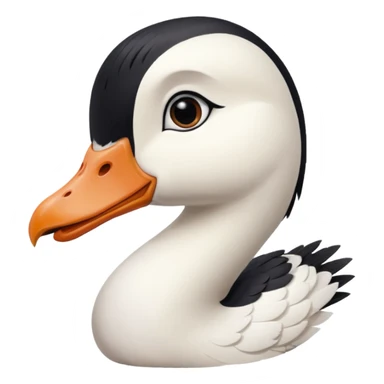 goose portrait with black hair and bangs sticker