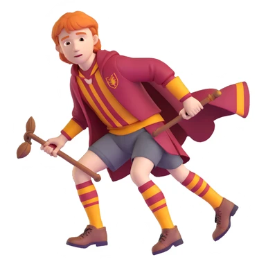 Ron Weasley in Gryffindor quidditch uniform sticker