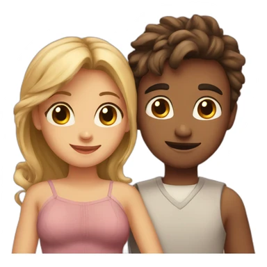 A boy and girl having romance sticker