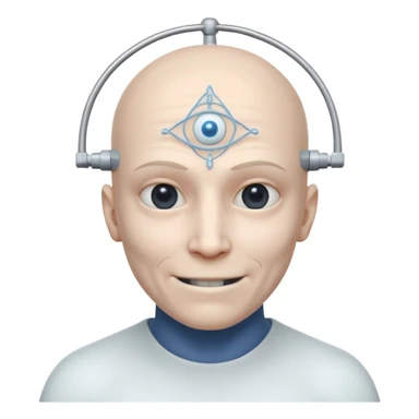 mutant test subject portrait, head and shoulders only, third eye on forehead, pale skin, creepy calm smile, lab experiment style, 3D cartoon, mobile game icon style, clean background, no text, no watermark

 sticker