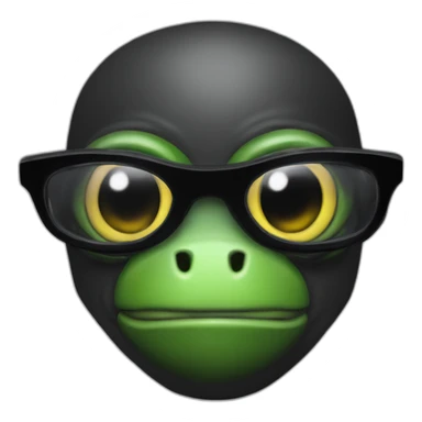Cute reptilian banker in black suite with laser eyes sticker