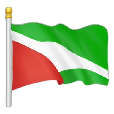 A three colored flag, the cor of top of the flag is green the middle color of the flag is white and then bottom color of the flag is red sticker