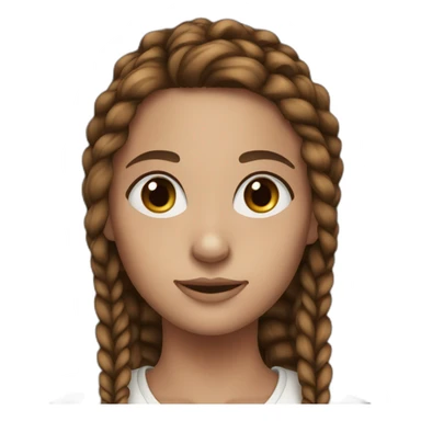 Young women with brown braids hair blue eyes small freckles  sticker