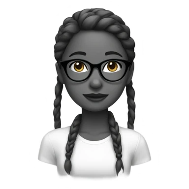 monochrome girl with glasses sticker